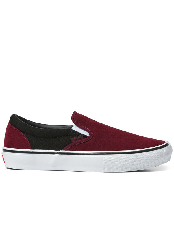 Maroon slip on sale on vans