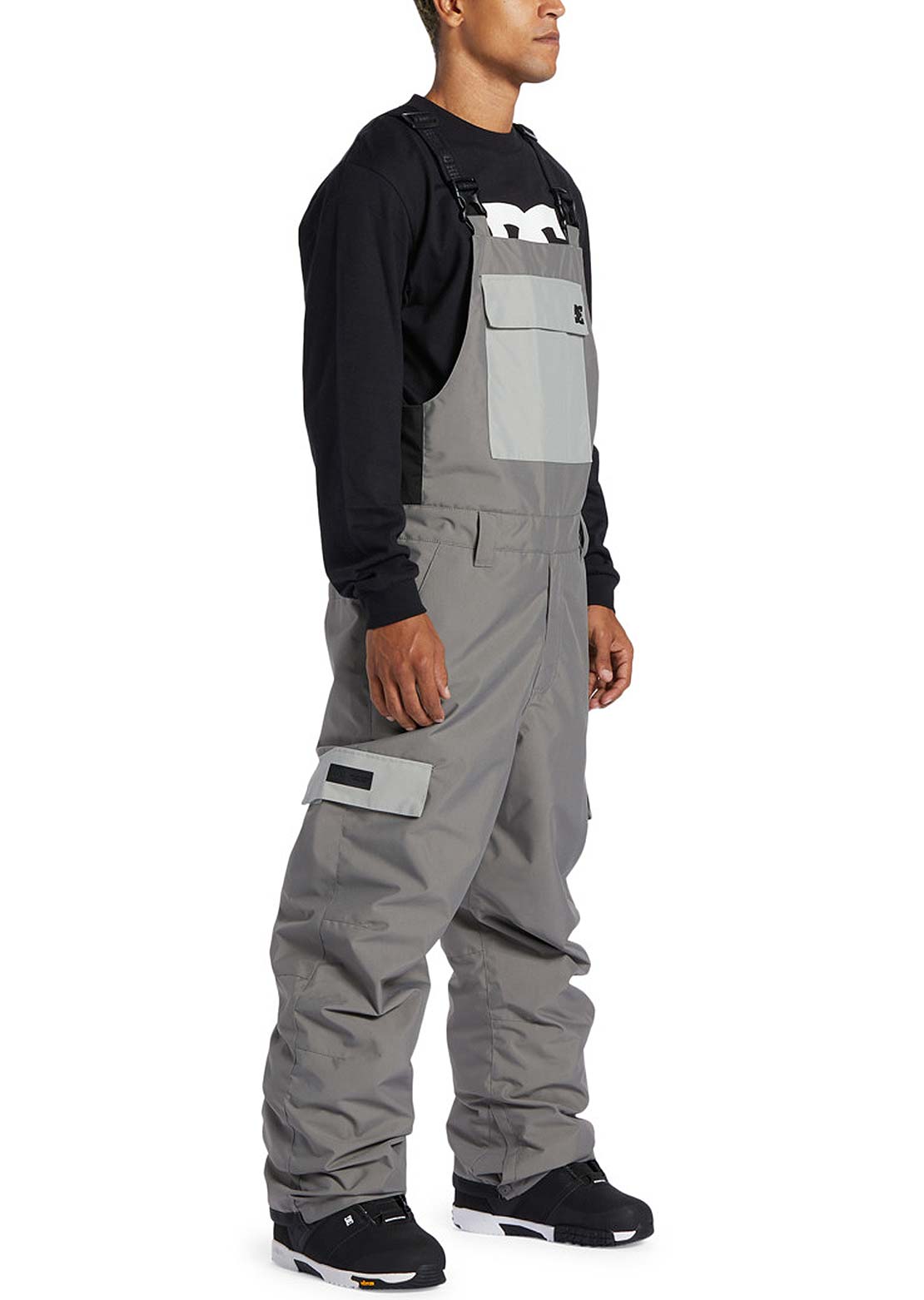 DC Men&#39;s Docile Bib Pants Pewter