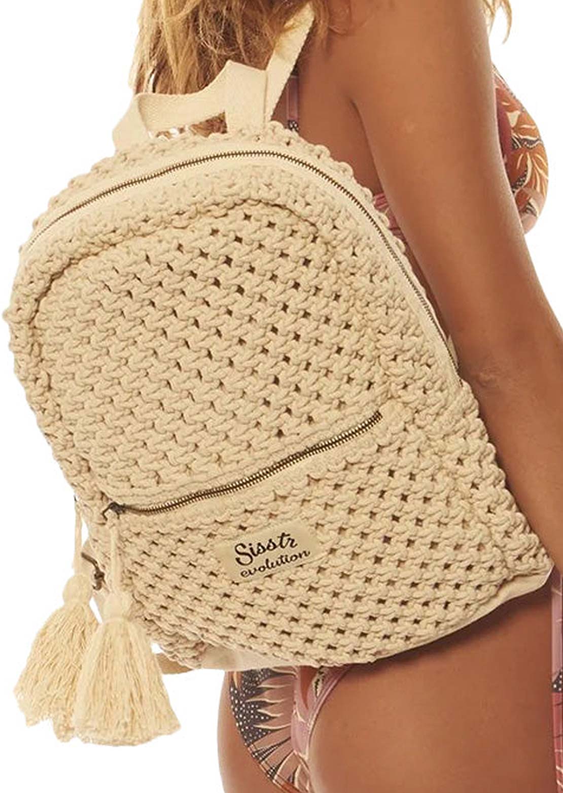 Sisstr Women&#39;s Kassidy Crochet Backpack Natural