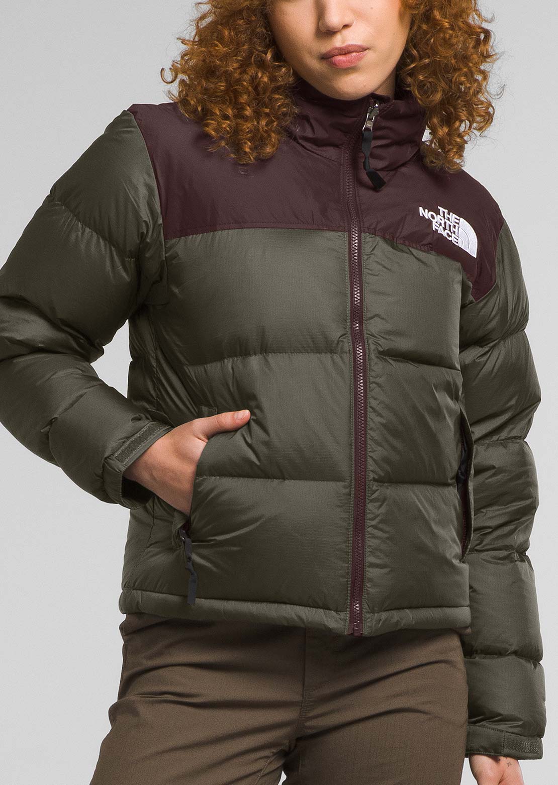 The North Face Women&#39;s 1996 Retro Nuptse Jacket New Taupe Green / Coal Brown