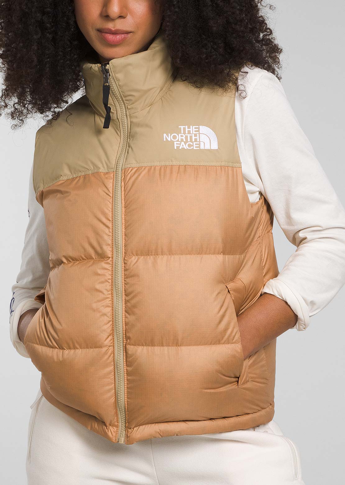 The North Face Women&#39;s 1996 Retro Nuptse Vest Almond Butter/Khaki Stone