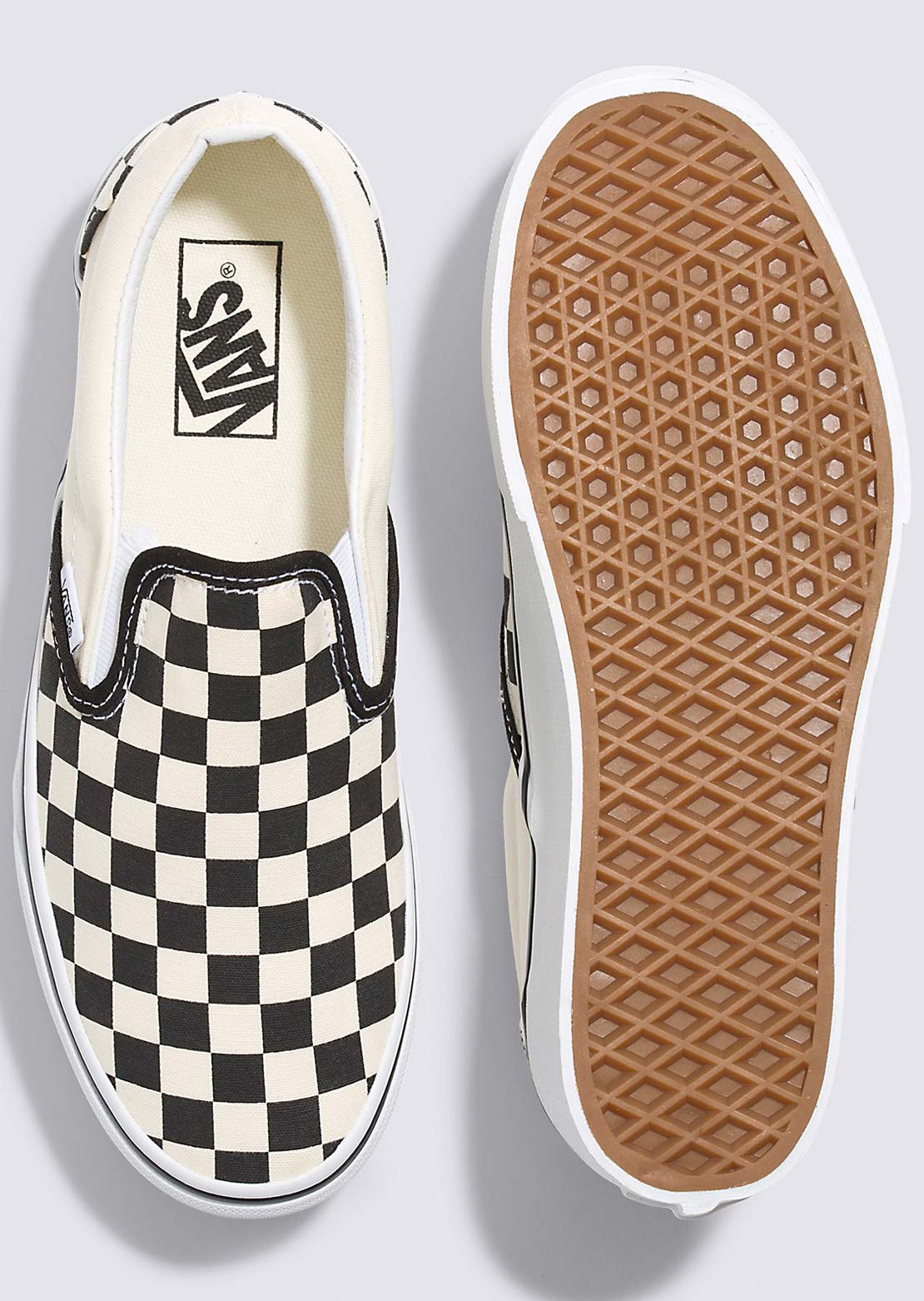 Vans Unisex Classic Slip-On Platform Shoes Black &amp; White Checkerboard/White