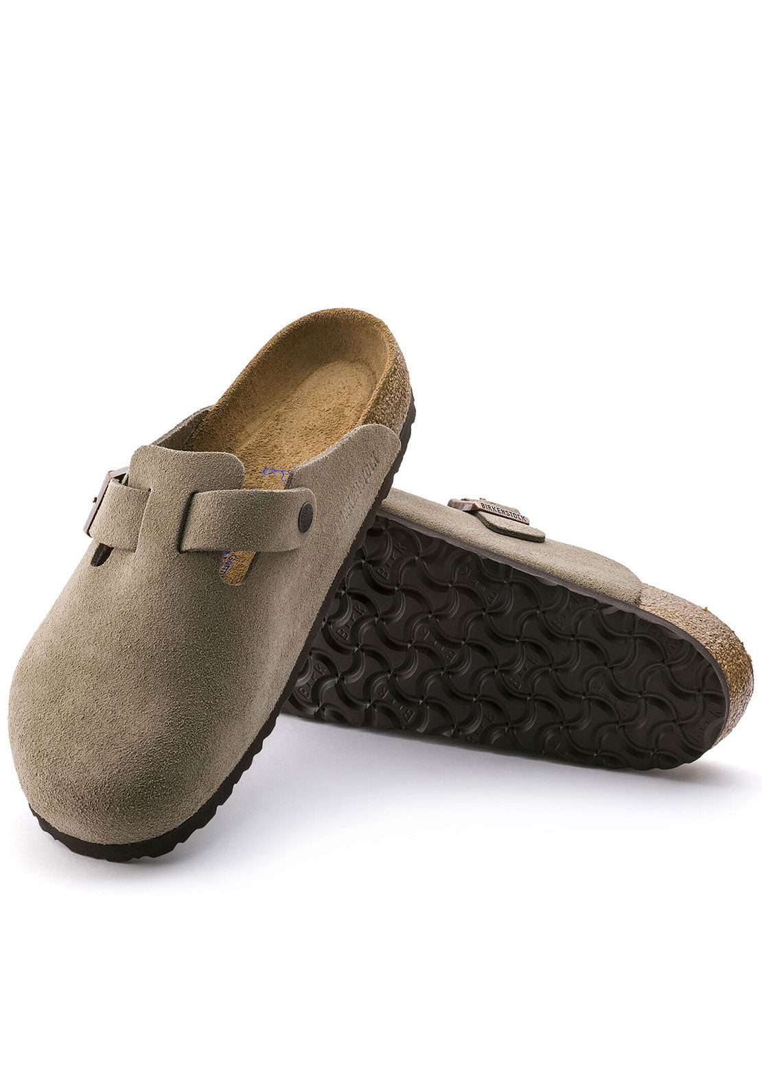 Birkenstock Boston Soft Suede Narrow Footbed Taupe