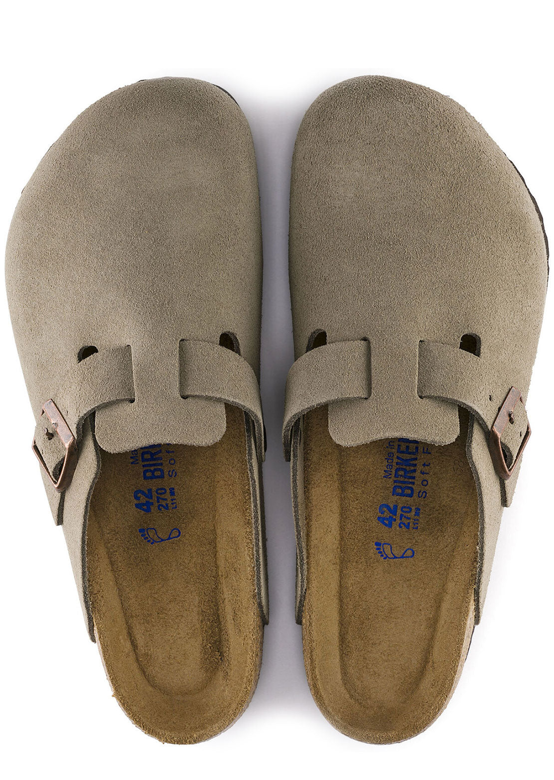 Birkenstock Boston Soft Suede Narrow Footbed Taupe