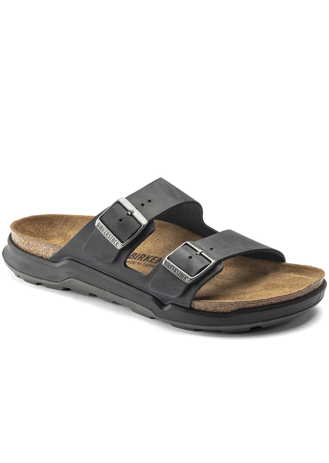 Birkenstock Men&#39;s Arizona Crosstown Oiled Leather Sandals Black