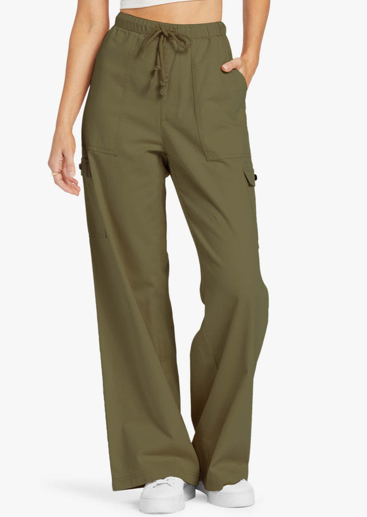 Roxy On The Seashore Pants-Deep Lichen Green