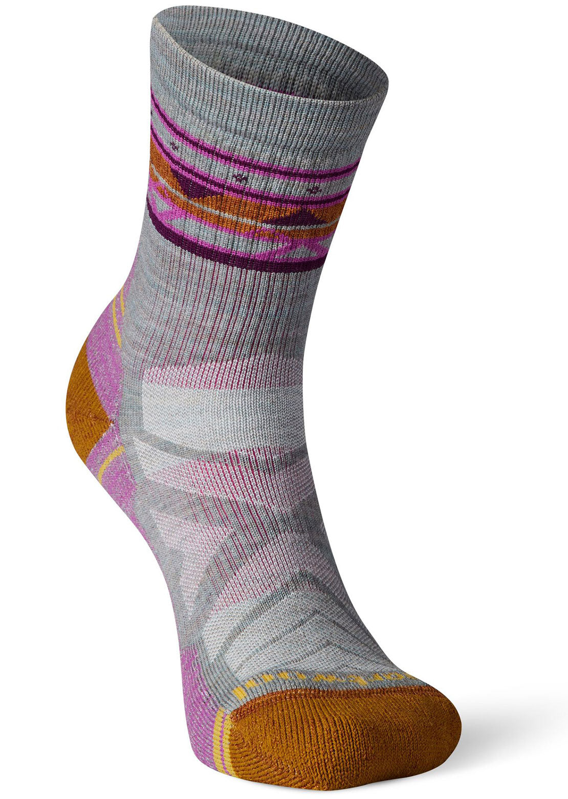 Smartwool Women&#39;s Hike Light Cushion Zig Zag Valley Mid Crew Socks Lunar Gray Heather