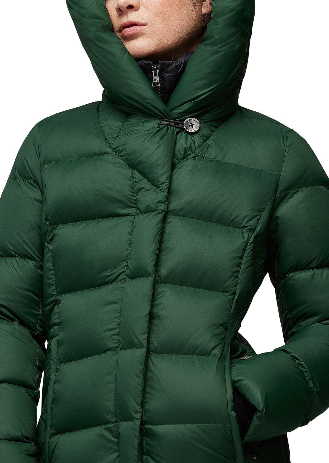 Hooded down puffer outlet jacket soia & kyo