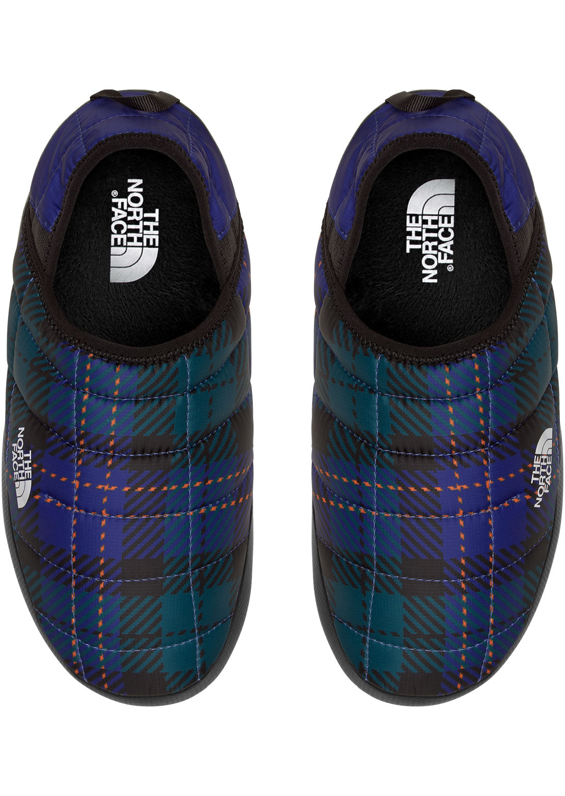 The North Face Women&#39;s ThermoBall Traction Mule V Slippers Ponderosa Green Medium Icon Plaid Print/Lapis Blue