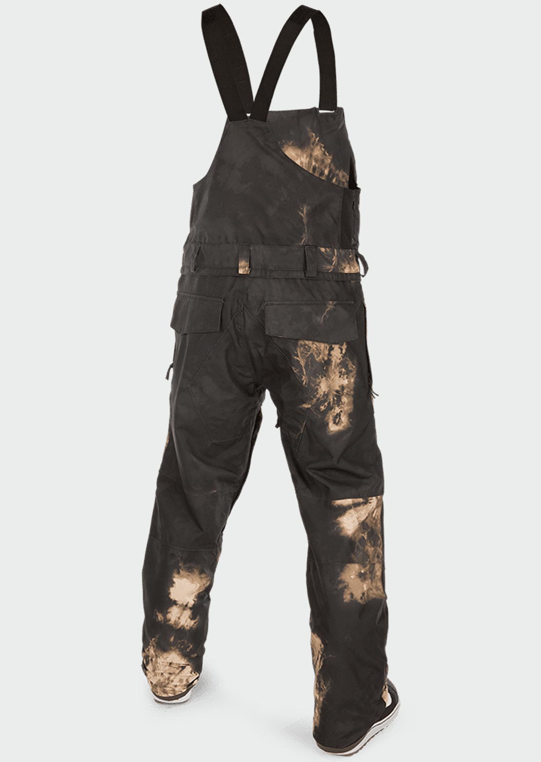 Volcom Men&#39;s Roan Bib Overall Pants Bleached Black